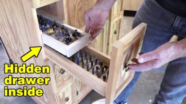 Router bit storage in my router table.