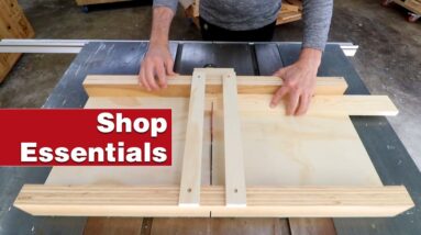 How to make a simple table saw crosscut sled. Essential woodworking shop project.